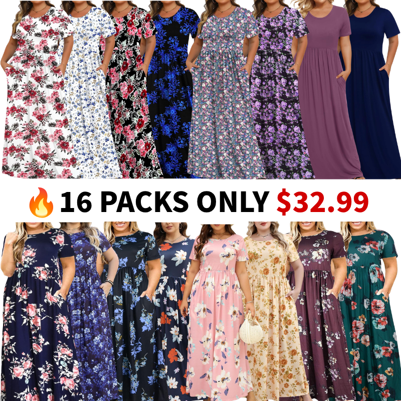 Women's Plus Size Maxi Dresses for Curvy