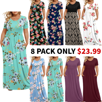 Women's Plus Size Maxi Dresses for Curvy
