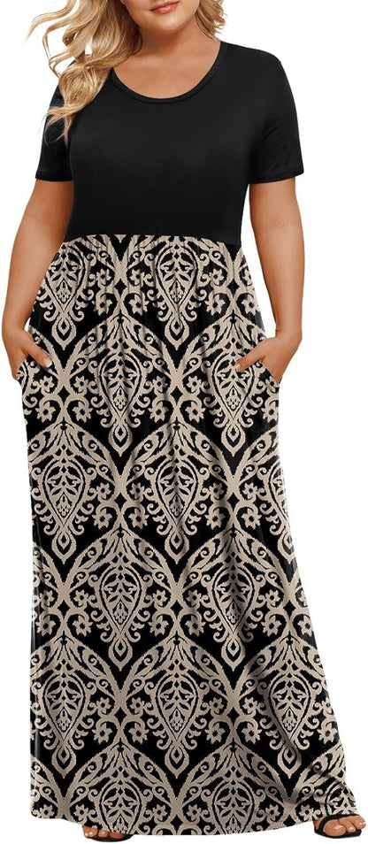 Women's Plus Size Maxi Dresses for Curvy