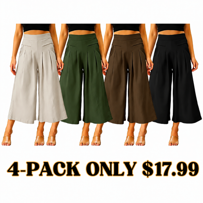 Women's Cotton Linen Culottes Pants
