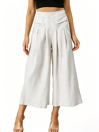 Women's Cotton Linen Culottes Pants