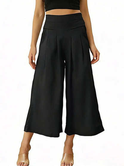 Women's Cotton Linen Culottes Pants
