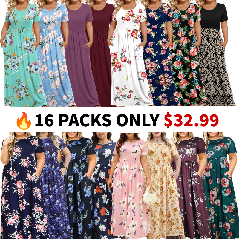 Women's Plus Size Maxi Dresses for Curvy