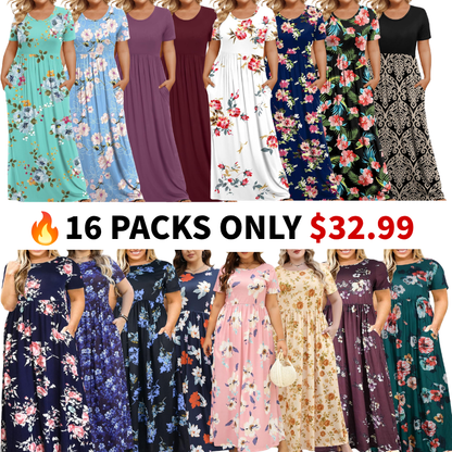 Women's Plus Size Maxi Dresses for Curvy