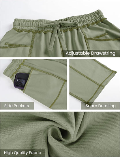 🔥Today's Specials-Women's Barrel Sweatpants - Baggy Wide Leg with Pockets & Drawstring
