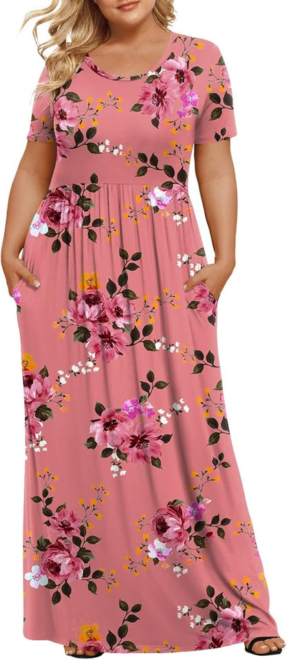 Women's Plus Size Maxi Dresses for Curvy