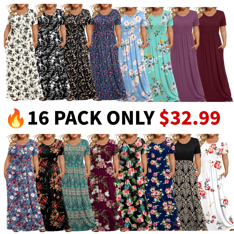 Women's Plus Size Maxi Dresses for Curvy