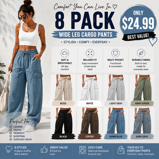 🔥Today's Specials-Women's Barrel Sweatpants - Baggy Wide Leg with Pockets & Drawstring