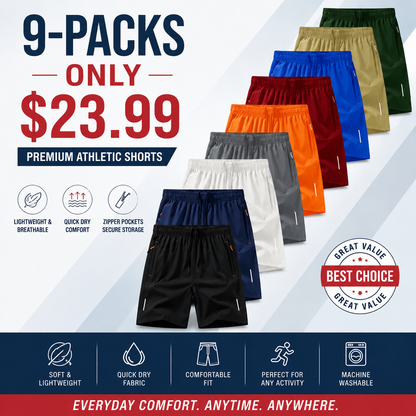🔥9 Pack- Men's Quick Drying Breathable Shorts
