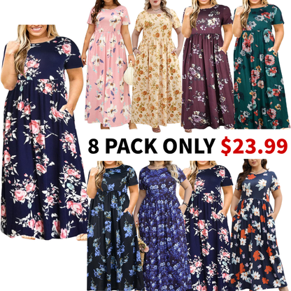Women's Plus Size Maxi Dresses for Curvy