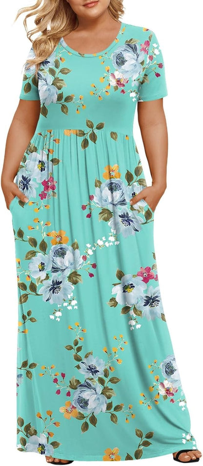 Women's Plus Size Maxi Dresses for Curvy