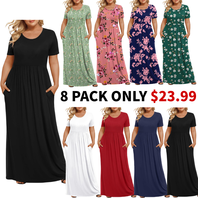 Women's Plus Size Maxi Dresses for Curvy