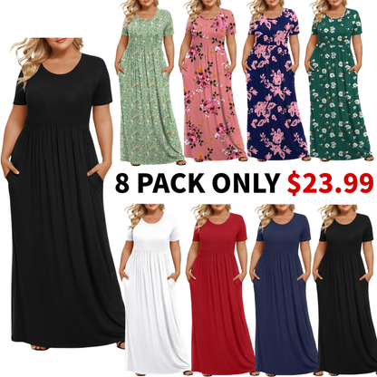 Women's Plus Size Maxi Dresses for Curvy